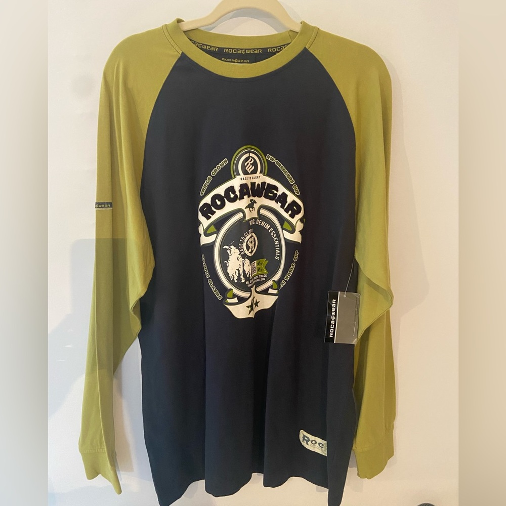 RocaWear vintage 2004 Triple Crown Baseball Jersey Long Sleeve T Shirt Large